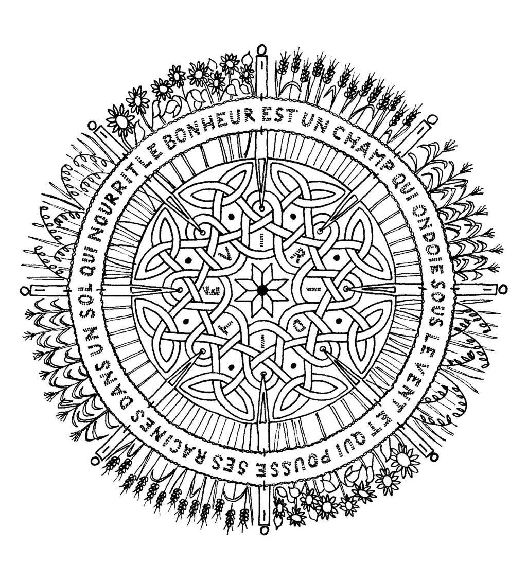 Coloriage Mandala étoilé complexe aux détails intriqués - Mandala à imprimer